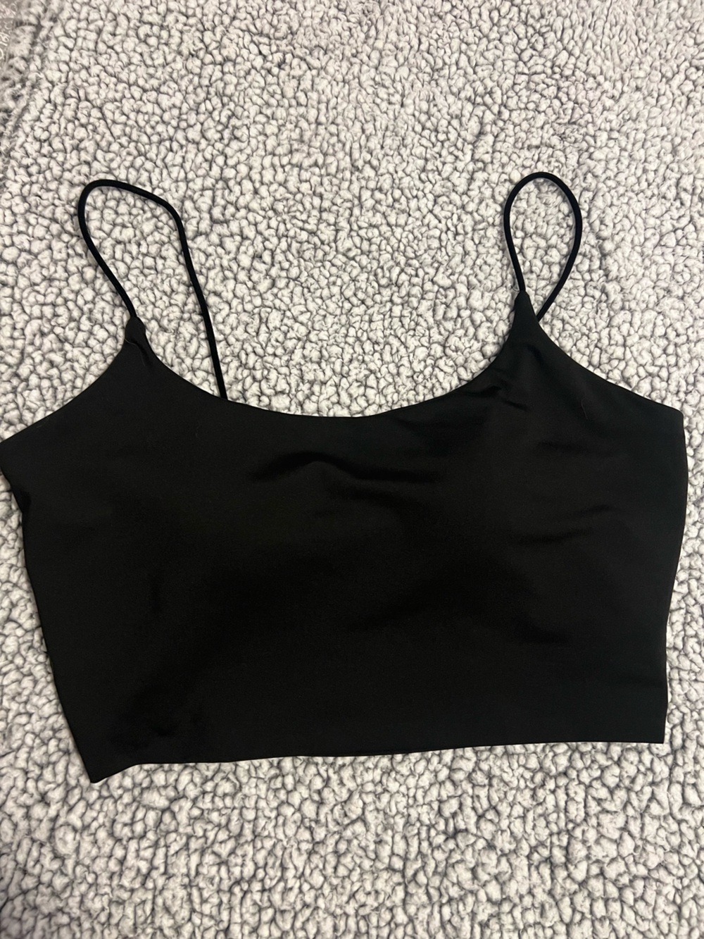Black Spaghetti Strap Crop Tank Top
